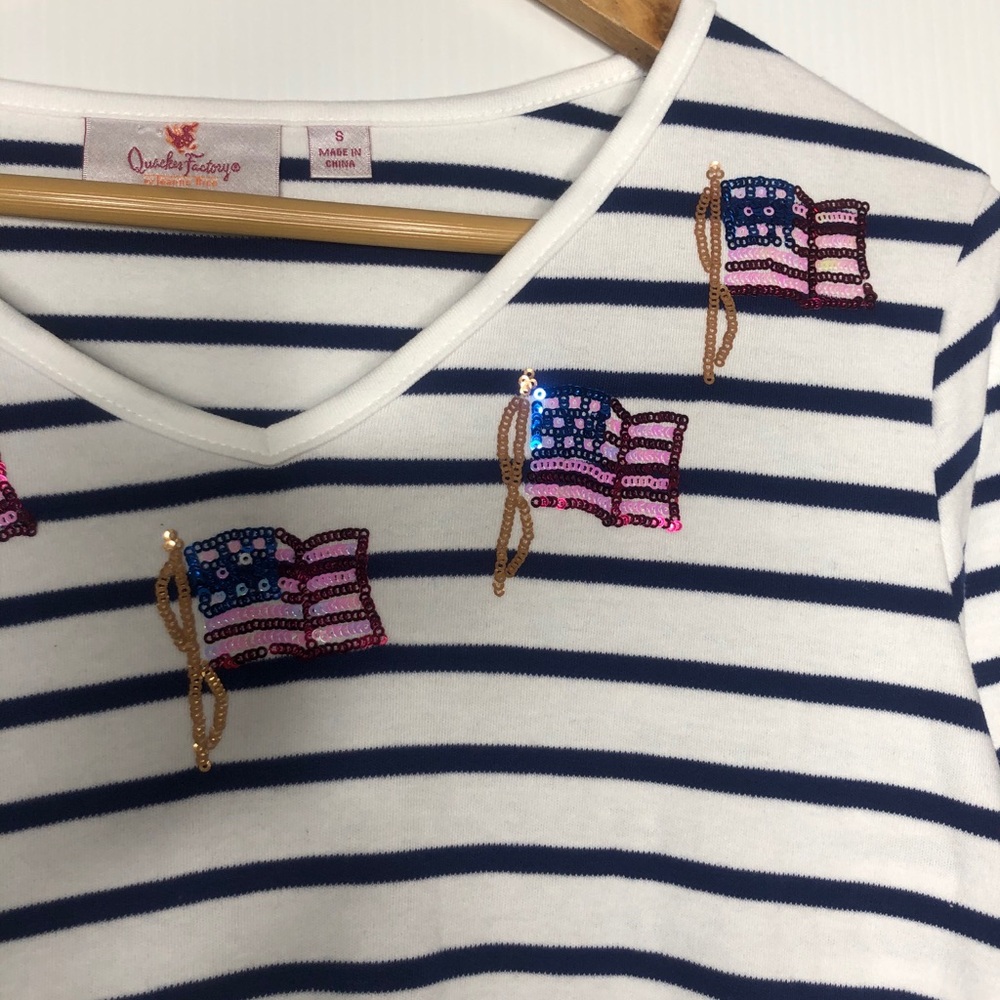 Quacker Factory American Flag Sequins Stripes Sma… - image 3